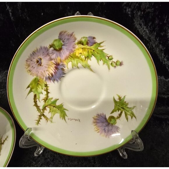Royal Doulton Glasmis Thistle Tea Set 2 Cups & Saucers, Creamer & Sugar Bowl - Picture 4 of 13